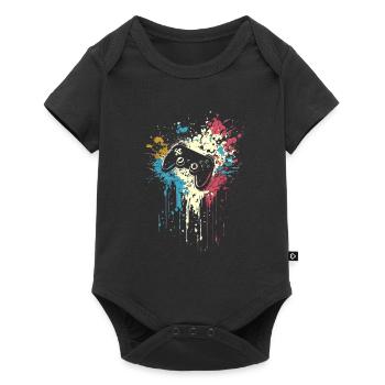 Gamer Splash Art Gaming Rétro - Body à manches courtes Premium Bébé - noir - Devant