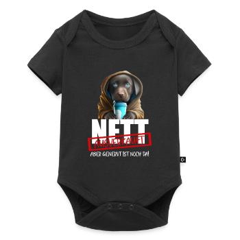 Hund Nett Ausverkauft Genervt - Baby Premium Kurzarmbody - Schwarz - Vorne