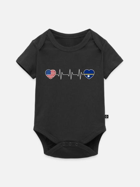 Nauru - Baby Premium Kurzarmbody - Schwarz