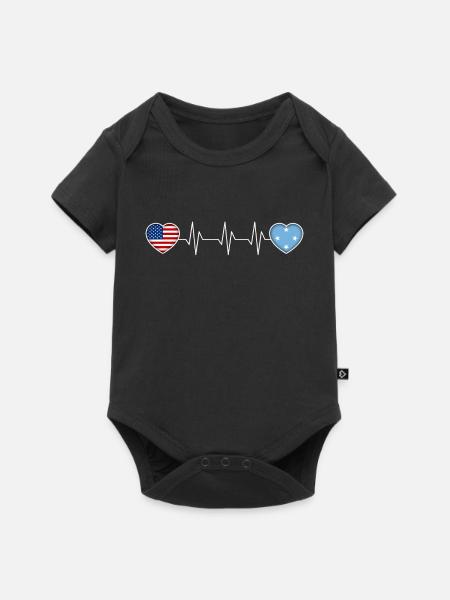 Mikronesien - Baby Premium Kurzarmbody - Schwarz