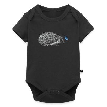 Hérisson avec papillon - Body à manches courtes Premium Bébé - noir - Devant