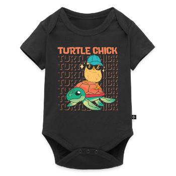 Sea Turtle Tortoise Chicken Turtle - Baby Premium short-sleeve bodysuit - black - Front