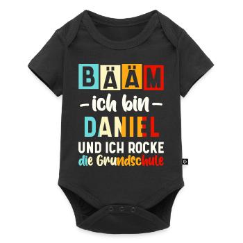 Name Daniel Spruch - Baby Premium Kurzarmbody - Schwarz - Vorne