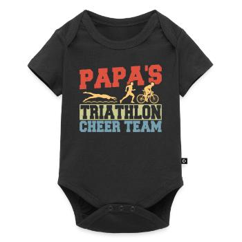 Papa's Triathlon Cheer Team Triathletes Athletics - Baby Premium short-sleeve bodysuit - black - Front
