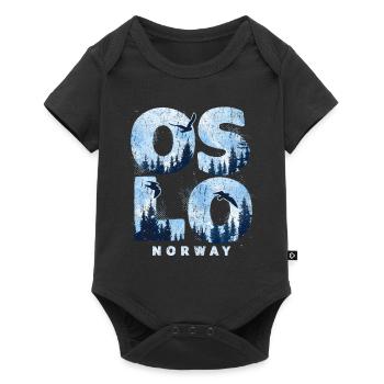 Oslo Norvège Vacances Souvenir - Body à manches courtes Premium Bébé - noir - Devant