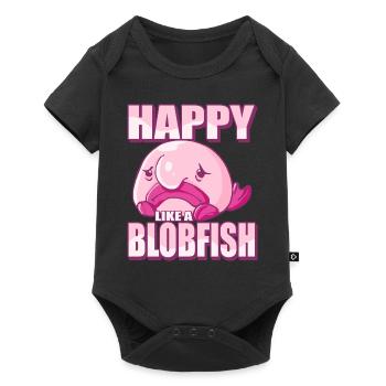 Costume de Blobfish - Visage de poisson Blob laid - - Body à manches courtes Premium Bébé - noir - Devant