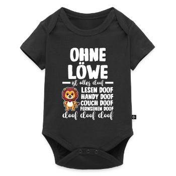 Löwe Löwen - Baby Premium Kurzarmbody - Schwarz - Vorne