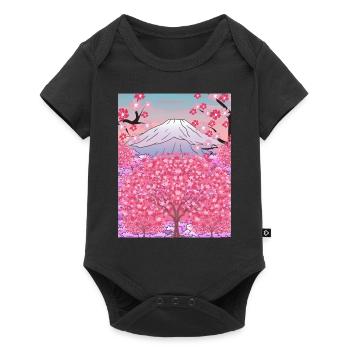Japanese Nature Sakura Gift Mountain Cherry Blossoms - Baby Premium short-sleeve bodysuit - black - Front