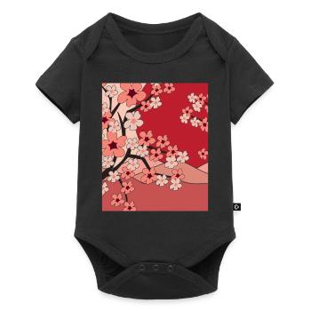 Japanese Sakura Nature Gift Cherry Blossoms - Baby Premium short-sleeve bodysuit - black - Front