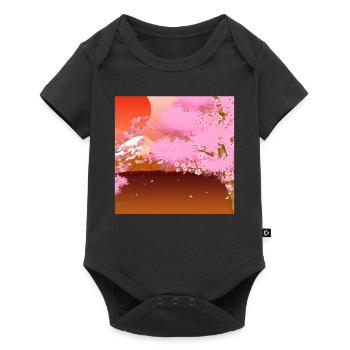 Japan Sakura Tree Gift Japanese Cherry Blossoms - Baby Premium short-sleeve bodysuit - black - Front