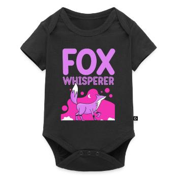 Fuchsflüsterer Fuchs Flüsterer Füchse Tier Sprüche - Baby Premium Kurzarmbody - Schwarz - Vorne
