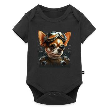 Chihuahua | Race Racing Car Funny Dog Mechanic - Baby Premium short-sleeve bodysuit - black - Front