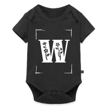 letter W initial - Baby Premium short-sleeve bodysuit - black - Front