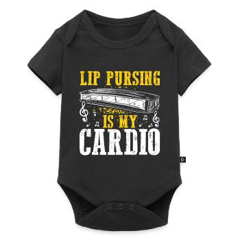Harmonikaspieler für Munharmonika Spieler - Baby Premium Kurzarmbody - Schwarz - Vorne