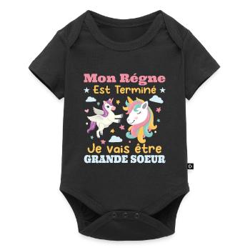 Annonce Grossesse Futur Grande Soeur Cadeau - Body à manches courtes Premium Bébé - noir - Devant