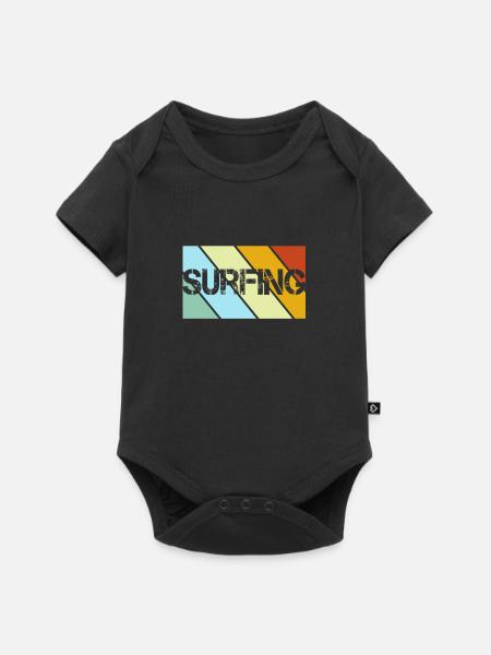 Surfing Retro - Baby Premium Kurzarmbody - Schwarz