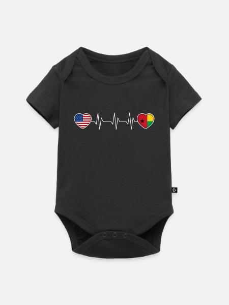Guinea-Bissau - Baby Premium Kurzarmbody - Schwarz