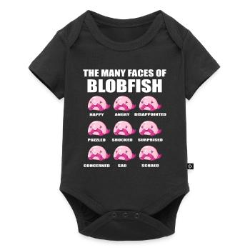 Costume de Blobfish - Visage de poisson Blob laid - - Body à manches courtes Premium Bébé - noir - Devant