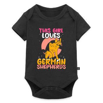 This girl loves German Shepherd dog - Baby Premium short-sleeve bodysuit - black - Front