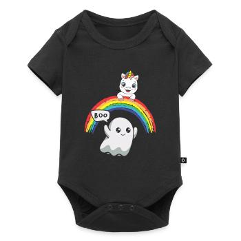 Boo Gespenst - Baby Premium Kurzarmbody - Schwarz - Vorne