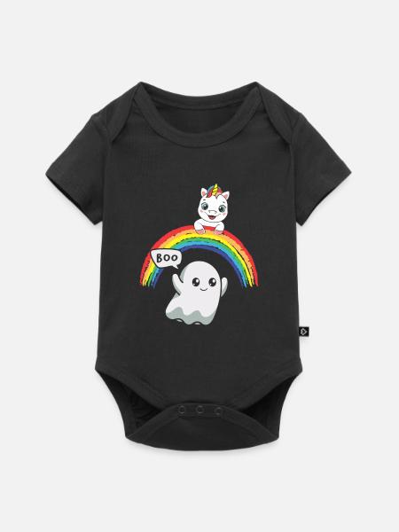 Boo Gespenst - Baby Premium Kurzarmbody - Schwarz