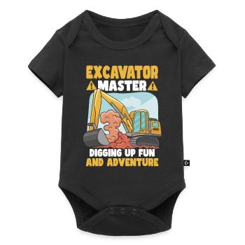 Excavator Master - Baby Premium short-sleeve bodysuit - black - Front