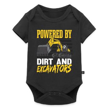 Powered By Dirt And Excavators - Baby Premium short-sleeve bodysuit - black - Front