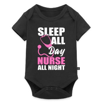Sleep All Day Nurse All Night Health Assistant - Baby Premium short-sleeve bodysuit - black - Front