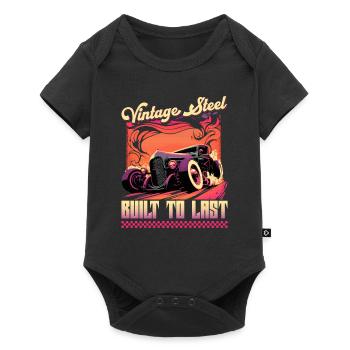 Hot Rod, Acier Vintage, Rétro Muscle Car Femmes - Body à manches courtes Premium Bébé - noir - Devant