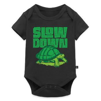 Tortue de mer Tortue ralentir - Body à manches courtes Premium Bébé - noir - Devant