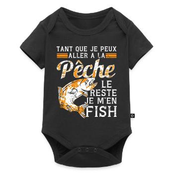 Pèche le reste je m'en fish Pêcheur poissons - Body à manches courtes Premium Bébé - noir - Devant