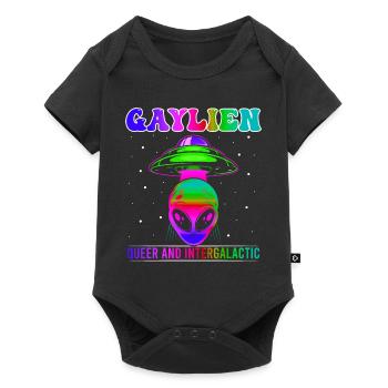Gender Lesben, Schwule, Trans, Queer Regenbogen - Baby Premium Kurzarmbody - Schwarz - Vorne