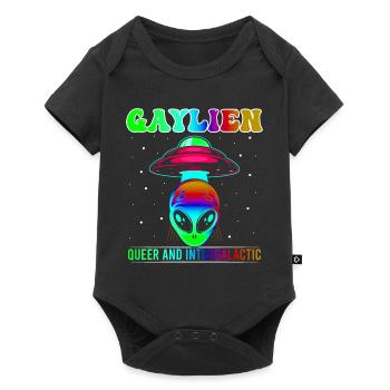 Gender Lesben, Schwule, Trans, Queer Regenbogen - Baby Premium Kurzarmbody - Schwarz - Vorne