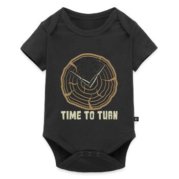 Woodturning Time To Turn Craftsmanship Woodturner - Baby Premium short-sleeve bodysuit - black - Front