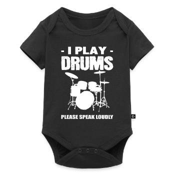 I play drums drum player - Baby Premium short-sleeve bodysuit - black - Front