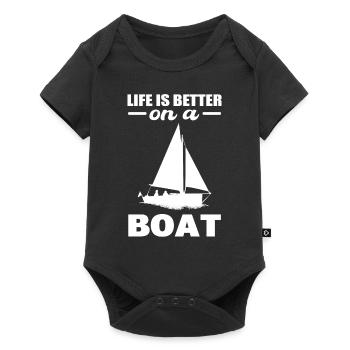 La vie est meilleure sur un commandant de bateau - Body à manches courtes Premium Bébé - noir - Devant