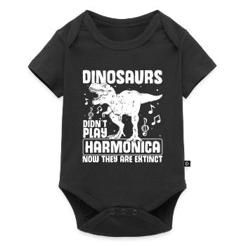 Harmonikaspieler für Munharmonika Spieler - Baby Premium Kurzarmbody - Schwarz - Vorne