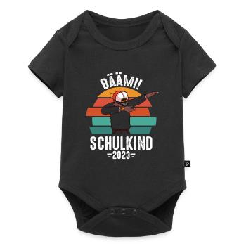 Bääm Schulkind 2023 - Baby Premium Kurzarmbody - Schwarz - Vorne