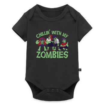 Chillin avec mes zombies drôle Halloween - Body à manches courtes Premium Bébé - noir - Devant