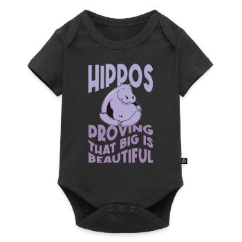 Hippos Proving Big Is Beautiful - Baby Premium short-sleeve bodysuit - black - Front