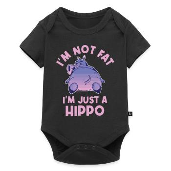Je ne suis pas gros, je suis juste un amoureux des hippopotames - Body à manches courtes Premium Bébé - noir - Devant
