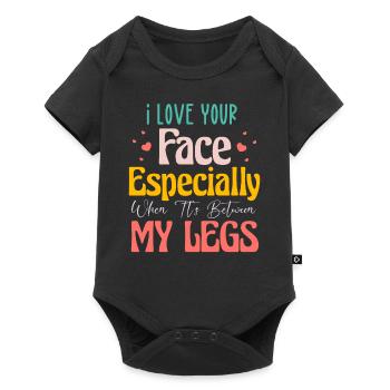 J’aime ton visage quand il est entre mes jambes - Body à manches courtes Premium Bébé - noir - Devant
