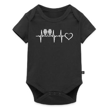 Conga Heartbeat Heart Conga Drums Conga Musician - Baby Premium short-sleeve bodysuit - black - Front