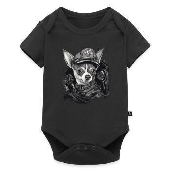 Chihuahua | Police Officer Hat Funny Dog Detective - Baby Premium short-sleeve bodysuit - black - Front