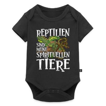 Reptilien sind meine spirituellen Tiere Reptil - Baby Premium Kurzarmbody - Schwarz - Vorne