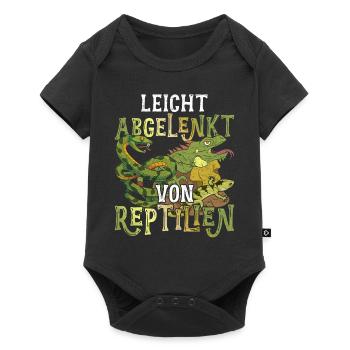 Leicht abgelenkt von Reptilien Geschenk Reptil - Baby Premium Kurzarmbody - Schwarz - Vorne