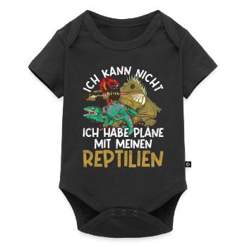 Ich kann nicht ich habe Pläne mit meinen Reptilien - Baby Premium Kurzarmbody - Schwarz - Vorne