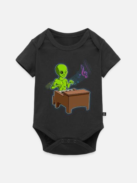 Alien Klavierspieler - Baby Premium Kurzarmbody - Schwarz