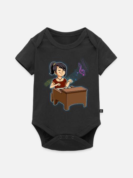 Mädchen Klavierspieler - Baby Premium Kurzarmbody - Schwarz