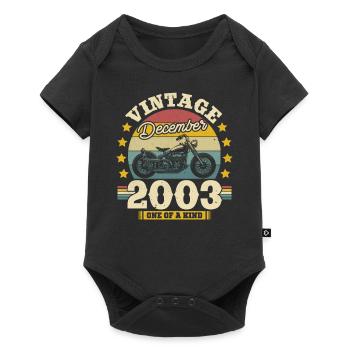 Vintage Dezember 2003 20 Jahre - Baby Premium short-sleeve bodysuit - black - Front